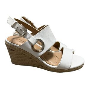 Abella White Espadrille Wedge Sandals
